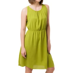 Outlet Abito Corto Verde da Donna senza maniche con Coulisse in vita Donna Abbigliamento Moda Donna