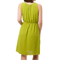 Outlet Abito Corto Verde da Donna senza maniche con Coulisse in vita Donna Abbigliamento Moda Donna