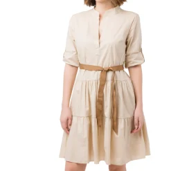 Outlet Abito da Donna Beige con cintura marrone Donna Abbigliamento Moda Donna|Cinture Donna