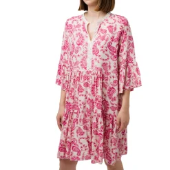 Online Abito da donna bianco con stampe fucsia Donna Abbigliamento Moda Donna