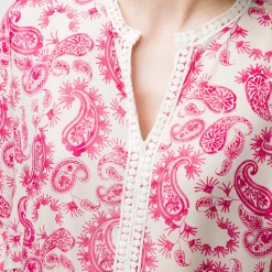 Online Abito da donna bianco con stampe fucsia Donna Abbigliamento Moda Donna