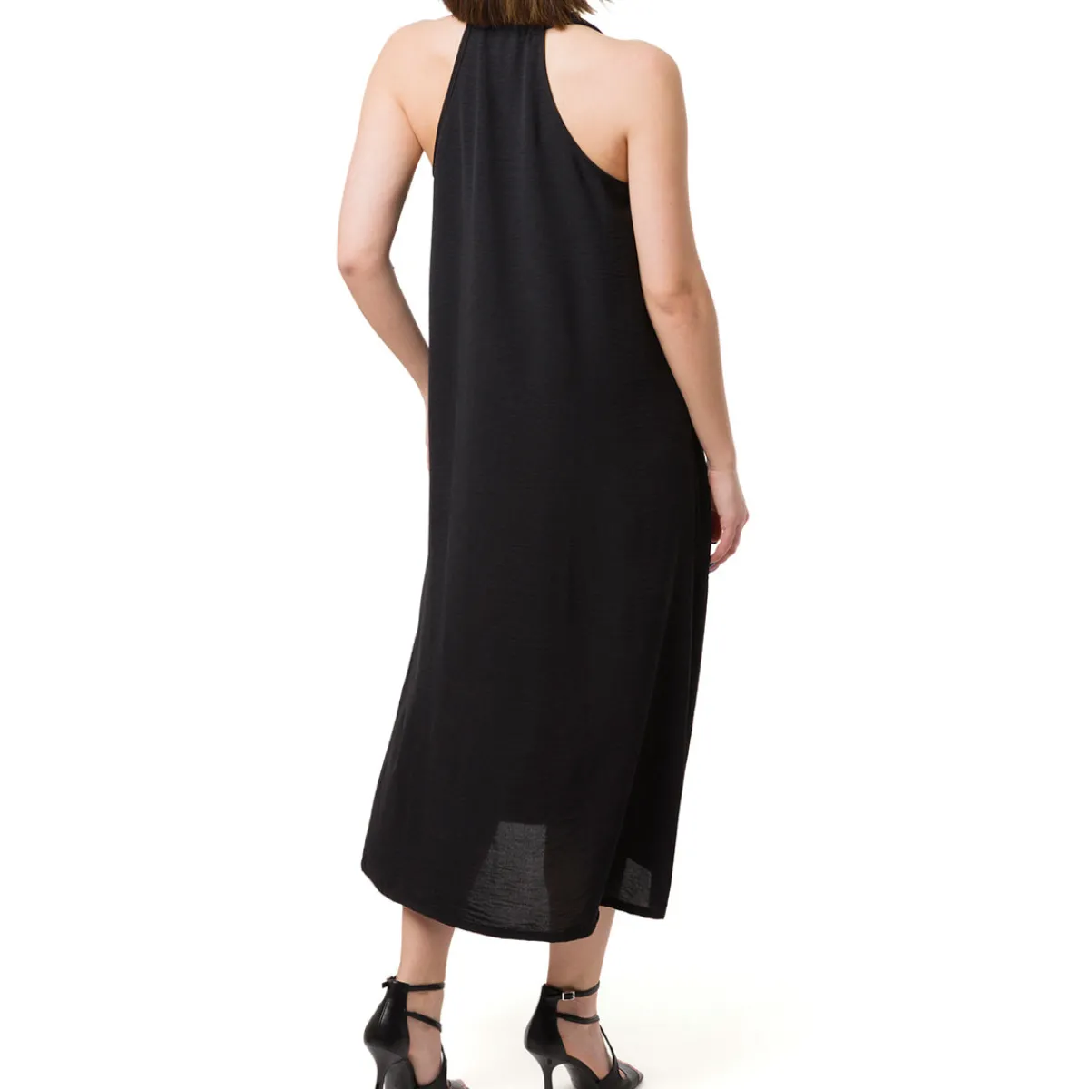 Sale Abito lungo nero da Donna smanicato Donna Abbigliamento Moda Donna