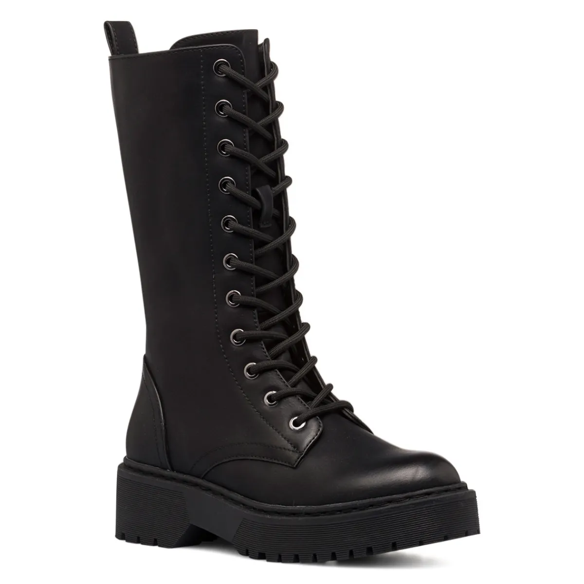 New Anfibi alti neri da donna con zip sul lato Donna Scarponcini E Anfibi Donna