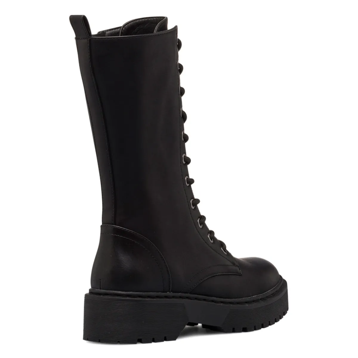 New Anfibi alti neri da donna con zip sul lato Donna Scarponcini E Anfibi Donna