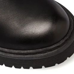 New Anfibi alti neri da donna con zip sul lato Donna Scarponcini E Anfibi Donna