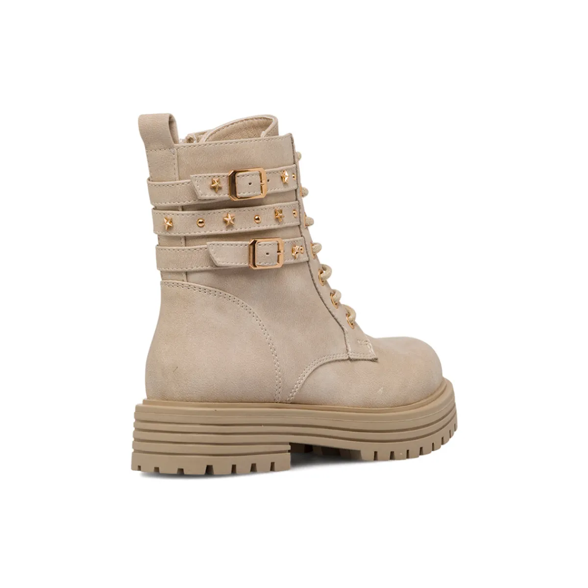 Anfibi beige da Bambina e Ragazza con fibbie e stelle Bambino Stivaletti Bambina|Scarpe Ragazza