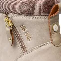 Clearance Anfibi beige da Donna con zip laterale Donna Scarponcini E Anfibi Donna