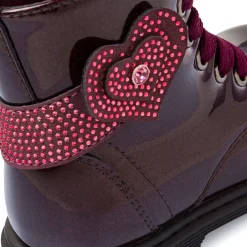 Sale Anfibi bordeaux da Bambina con cuori e strass Bambino Stivaletti Bambina