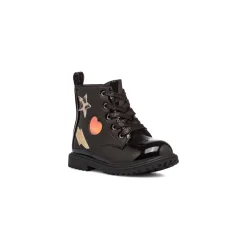 Best Anfibi da bambina neri effetto vernice Bambino Stivaletti Bambina