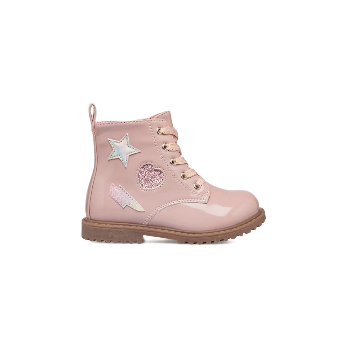 New Anfibi da bambina rosa effetto vernice Bambino Stivaletti Bambina