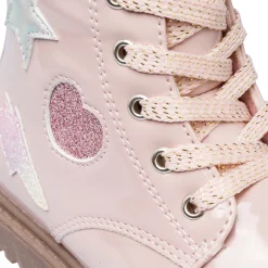 New Anfibi da bambina rosa effetto vernice Bambino Stivaletti Bambina