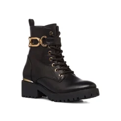 Anfibi da donna neri con cinturino color oro Donna Scarponcini E Anfibi Donna