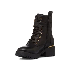 Anfibi da donna neri con cinturino color oro Donna Scarponcini E Anfibi Donna