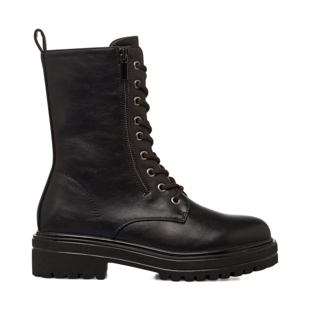 New Anfibi da donna neri con zip Donna Scarponcini E Anfibi Donna