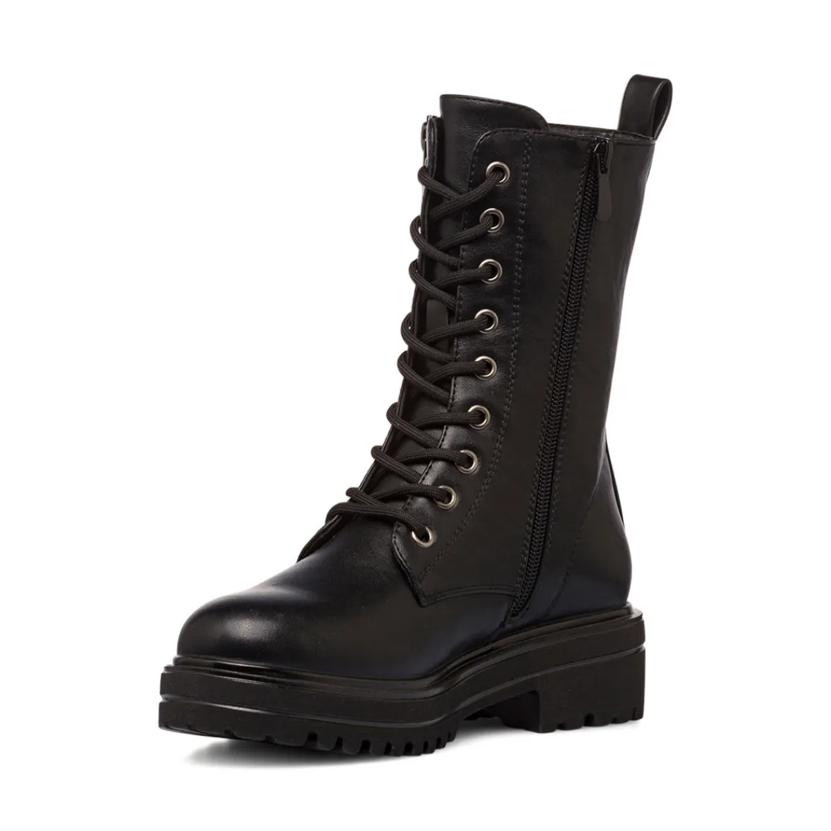 New Anfibi da donna neri con zip Donna Scarponcini E Anfibi Donna