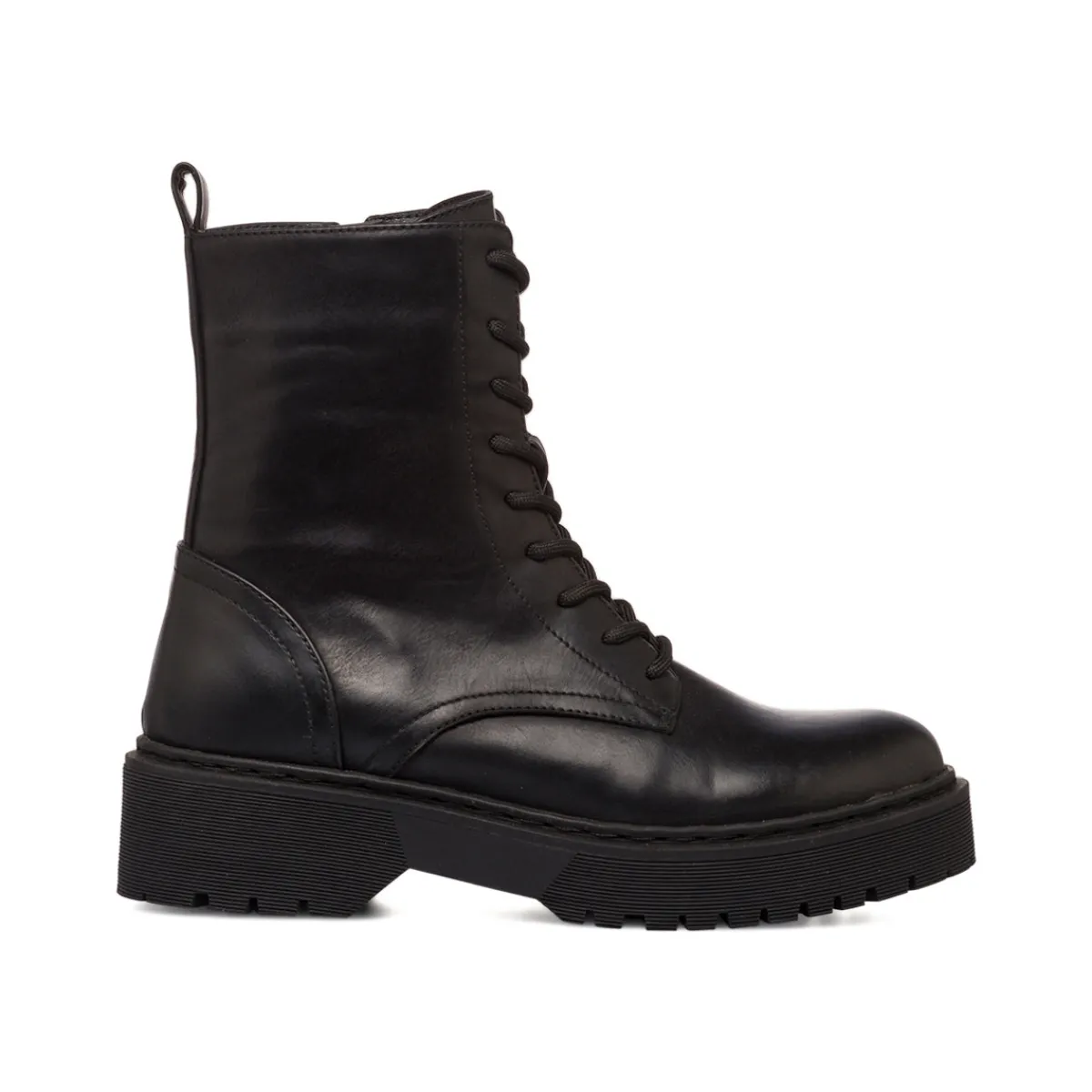 New Anfibi da donna neri con zip Donna Scarponcini E Anfibi Donna