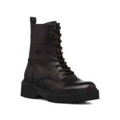 New Anfibi da donna neri con zip Donna Scarponcini E Anfibi Donna