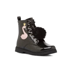 New Anfibi da ragazza nero con glitter e dettaglio fenicottero Bambino Stivaletti Bambina|Scarpe Ragazza