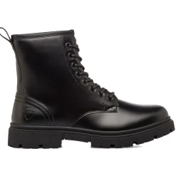 Outlet Anfibi da uomo neri stile combat con chiusura a lacci Uomo Polacchine Uomo|Stivaletti Uomo
