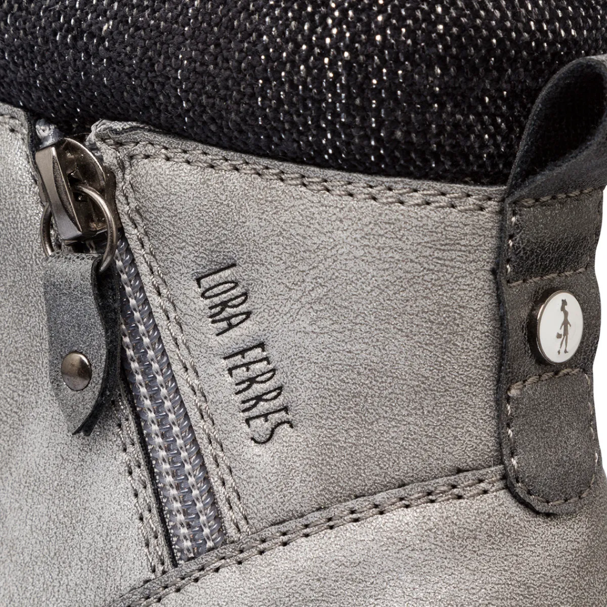 Online Anfibi grigi effetto vintagevda Donna con zip laterale Donna Scarponcini E Anfibi Donna