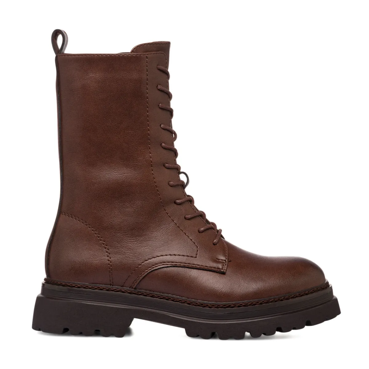 Hot Anfibi marroni da donna con zip Donna Scarponcini E Anfibi Donna