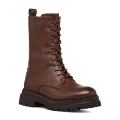 Hot Anfibi marroni da donna con zip Donna Scarponcini E Anfibi Donna