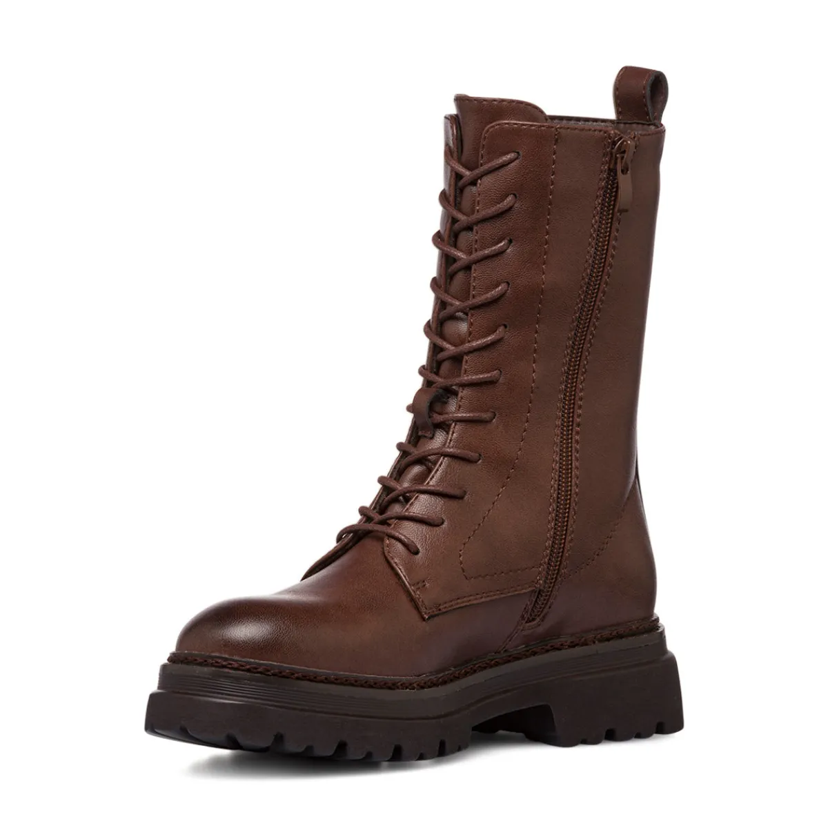 Hot Anfibi marroni da donna con zip Donna Scarponcini E Anfibi Donna