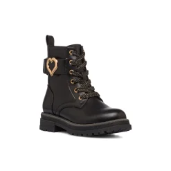 Discount Anfibi neri da bambina con dettaglio cuore gioiello Bambino Stivaletti Bambina