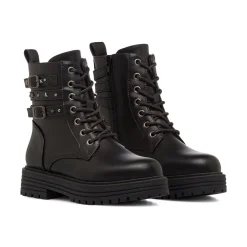 Sale Anfibi neri da Bambina e Ragazza con fibbie e borchie Bambino Stivaletti Bambina|Scarpe Ragazza