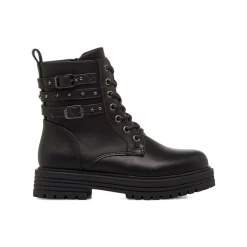 Sale Anfibi neri da Bambina e Ragazza con fibbie e borchie Bambino Stivaletti Bambina|Scarpe Ragazza