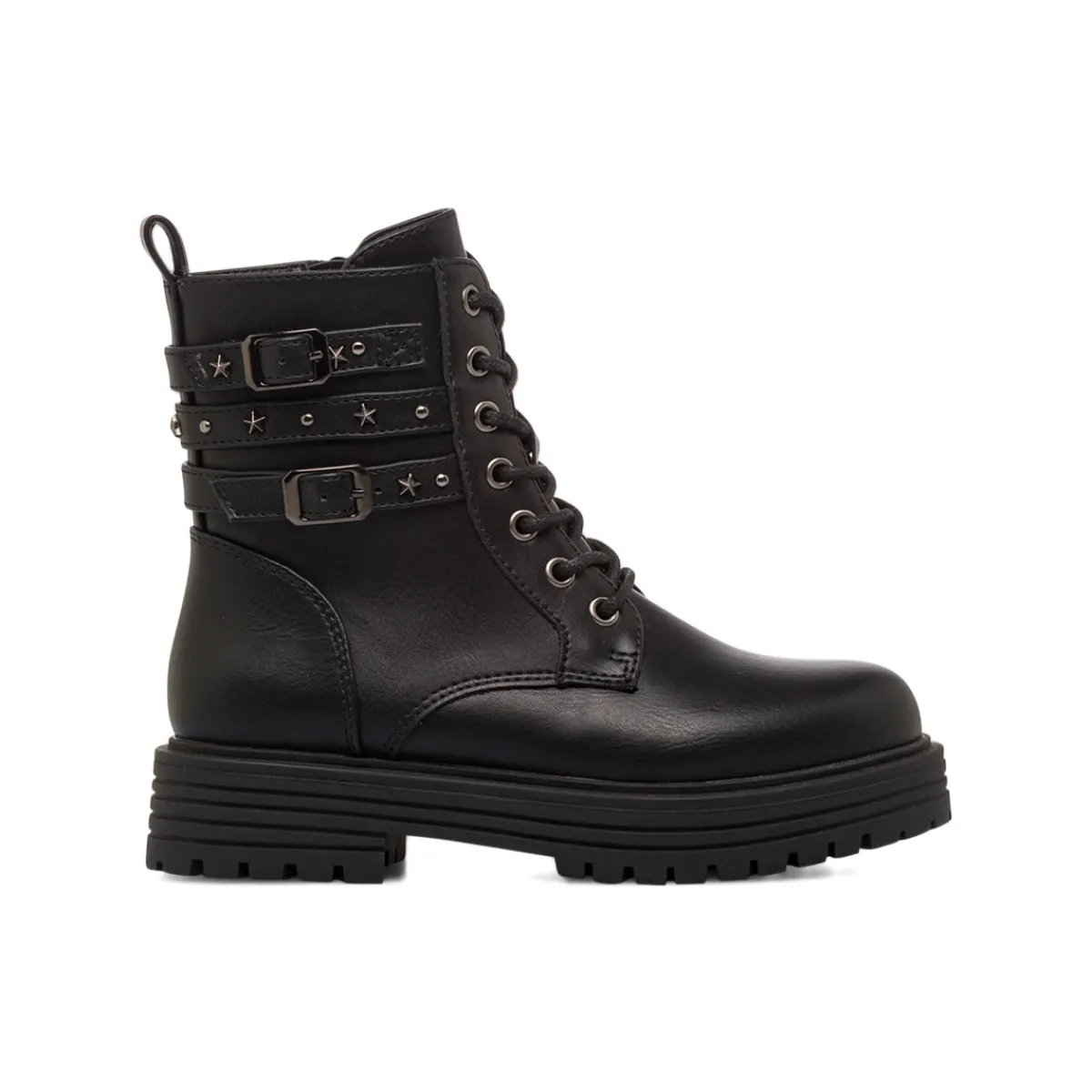 Sale Anfibi neri da Bambina e Ragazza con fibbie e borchie Bambino Stivaletti Bambina|Scarpe Ragazza