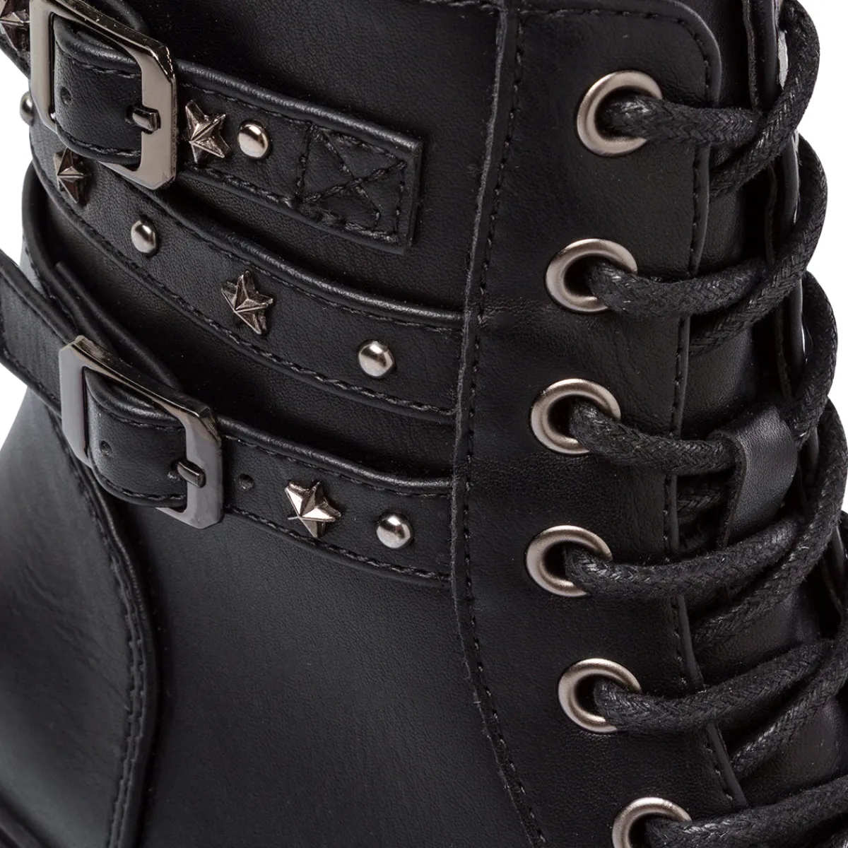 Sale Anfibi neri da Bambina e Ragazza con fibbie e borchie Bambino Stivaletti Bambina|Scarpe Ragazza