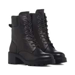 Anfibi neri da Donna con tacco basso e zip Donna Stivaletti Donna