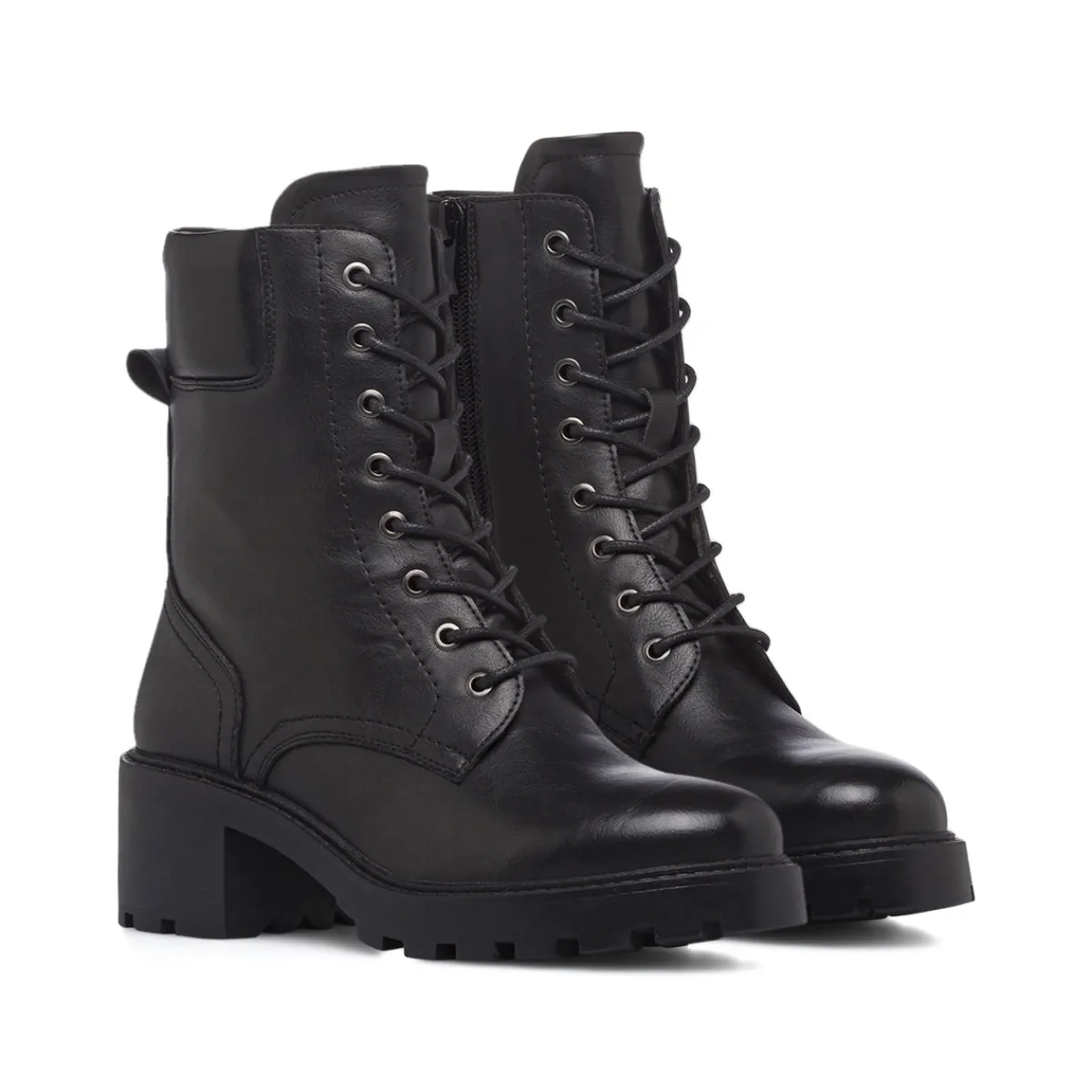 Anfibi neri da Donna con tacco basso e zip Donna Stivaletti Donna