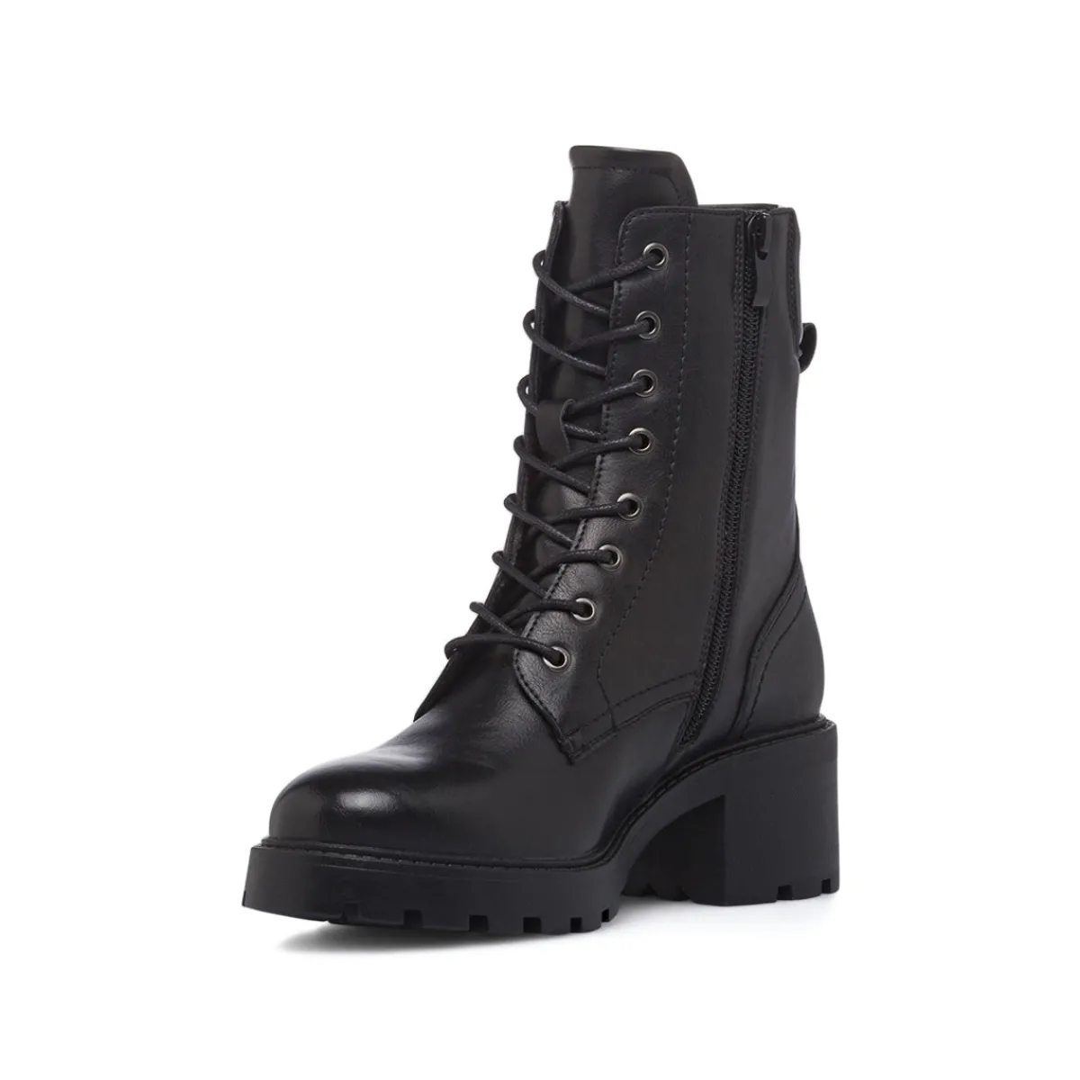 Anfibi neri da Donna con tacco basso e zip Donna Stivaletti Donna