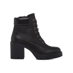 Sale Anfibi neri da Donna con lacci e tacco alto 8cm Donna Stivaletti Donna