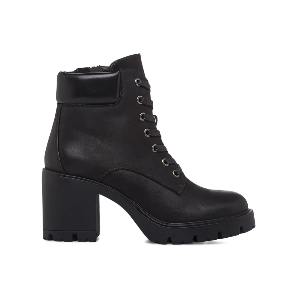 Sale Anfibi neri da Donna con lacci e tacco alto 8cm Donna Stivaletti Donna