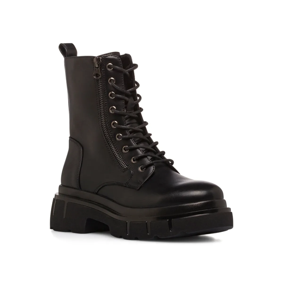 Discount Anfibi neri da Donna con allacciatura e zip Donna Scarponcini E Anfibi Donna