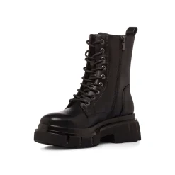 Discount Anfibi neri da Donna con allacciatura e zip Donna Scarponcini E Anfibi Donna