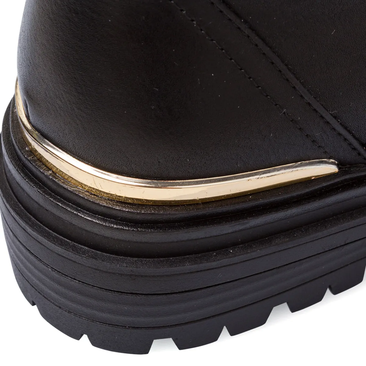 Outlet Anfibi neri da Donna con zip e lacci oro Donna Scarponcini E Anfibi Donna