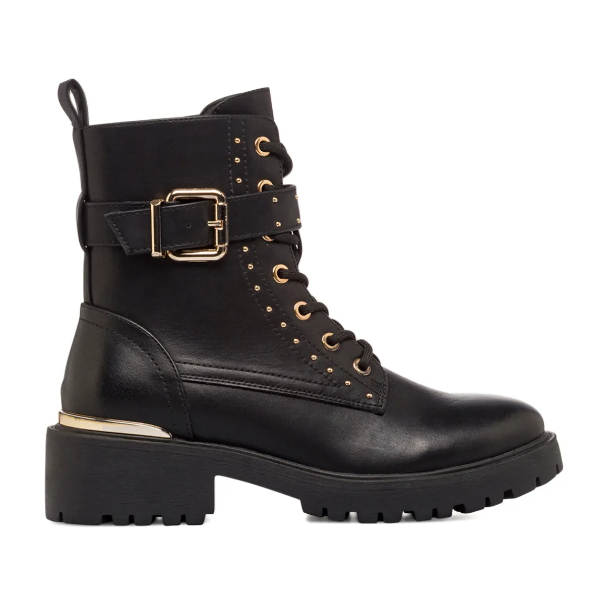 Online Anfibi neri da Donna con fibbia e borchie Donna Scarponcini E Anfibi Donna