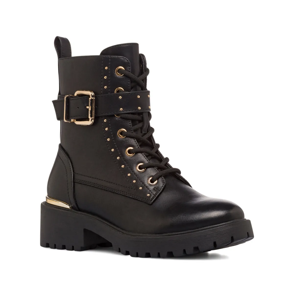 Online Anfibi neri da Donna con fibbia e borchie Donna Scarponcini E Anfibi Donna