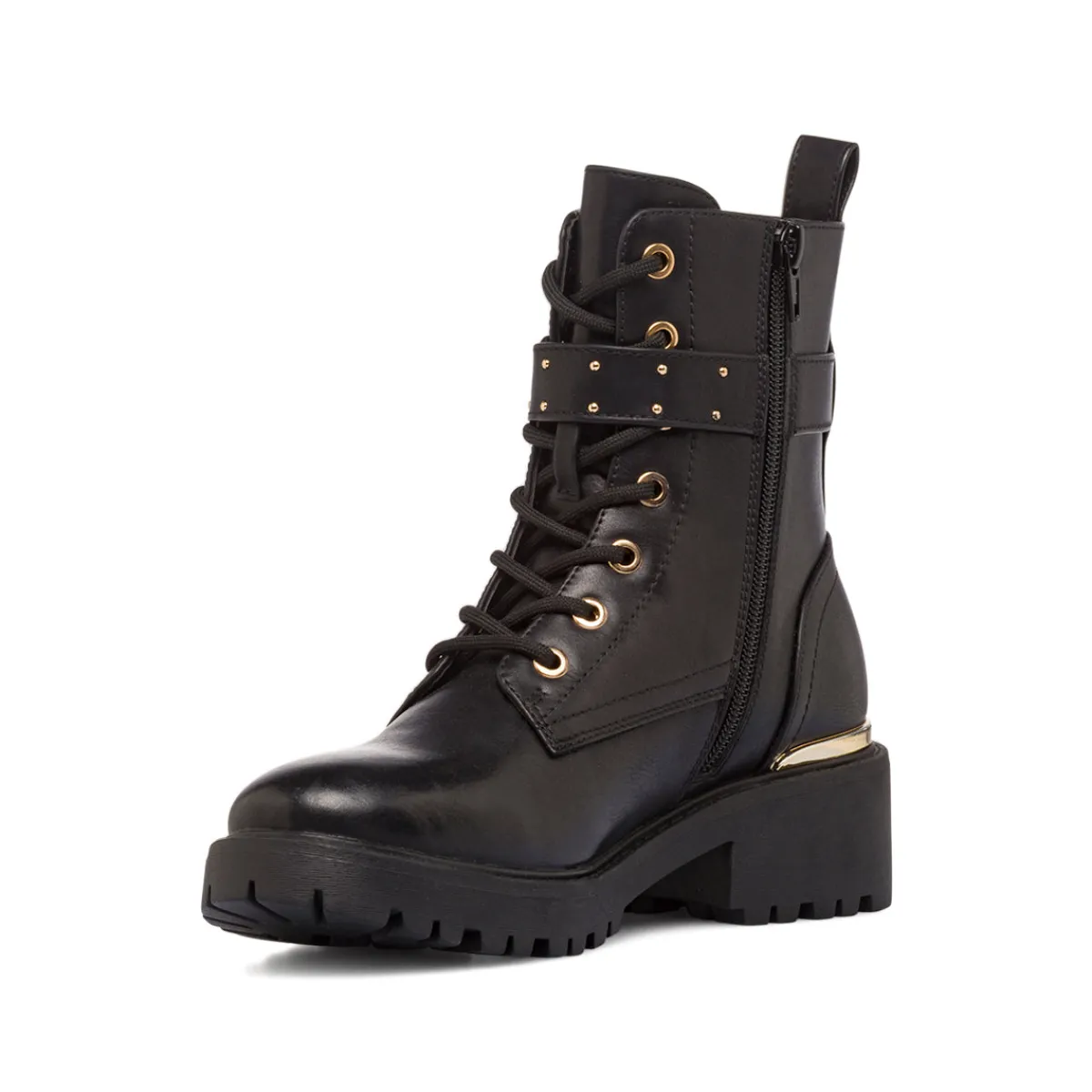 Online Anfibi neri da Donna con fibbia e borchie Donna Scarponcini E Anfibi Donna