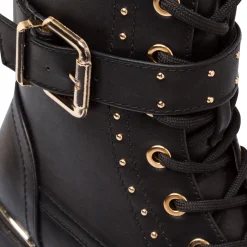 Online Anfibi neri da Donna con fibbia e borchie Donna Scarponcini E Anfibi Donna