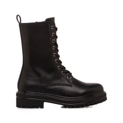 Hot Anfibi neri da Donna con allacciatura e zip laterale Donna Scarponcini E Anfibi Donna