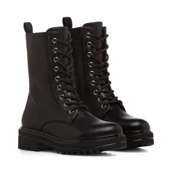 Hot Anfibi neri da Donna con allacciatura e zip laterale Donna Scarponcini E Anfibi Donna