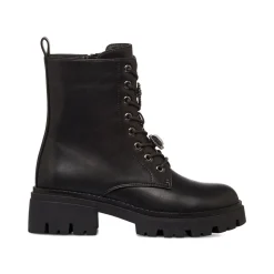 Hot Anfibi neri da donna con dettaglio strass Donna Scarponcini E Anfibi Donna