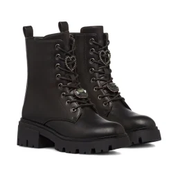 Hot Anfibi neri da donna con dettaglio strass Donna Scarponcini E Anfibi Donna