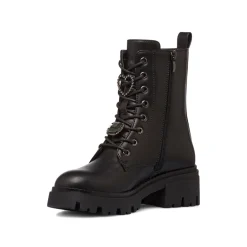 Hot Anfibi neri da donna con dettaglio strass Donna Scarponcini E Anfibi Donna