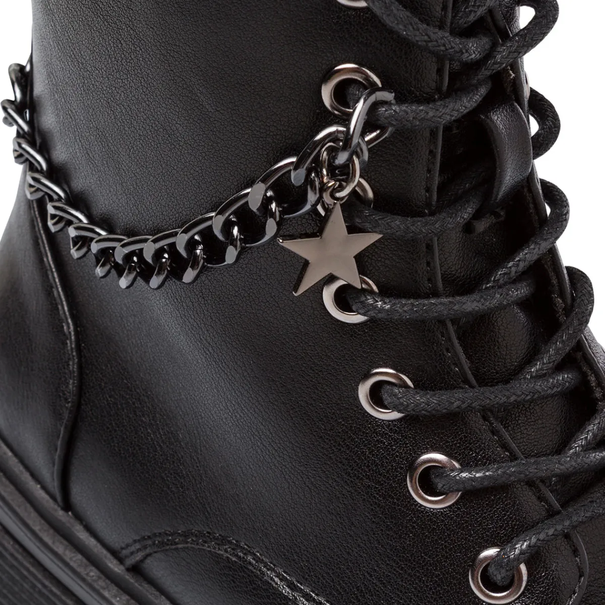 Sale Anfibi neri da Ragazza con catena e stella Bambino Stivaletti Bambina|Scarpe Ragazza